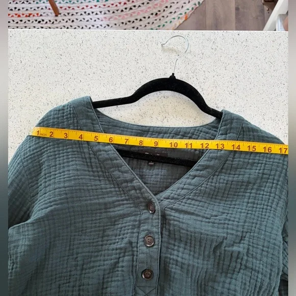 Madewell Light Spun Evert Top Midnight Green Size Small - Picture 3 of 9